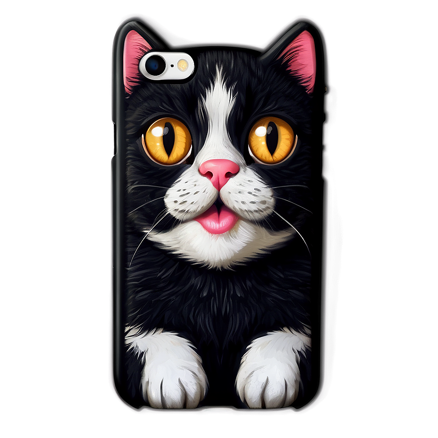 Cute Cat Illustration Phone Case PNG rnd PNG with transparent background
