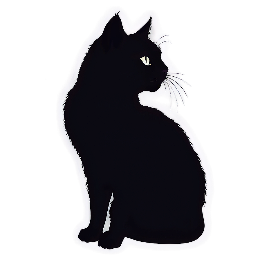 Cute Cat Silhouette Vector Png Svj