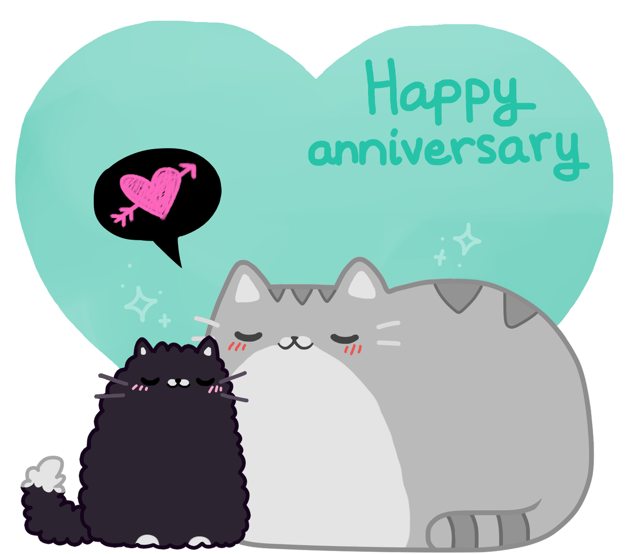 Cats Happy Anniversary Pusheen - Happy Anniversary Pusheen, HD Png Download PNG with transparent background