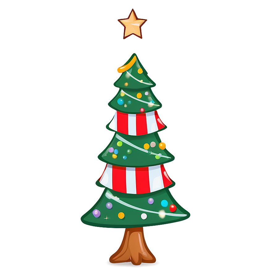 Cute Christmas Tree Cartoon Png Deg12