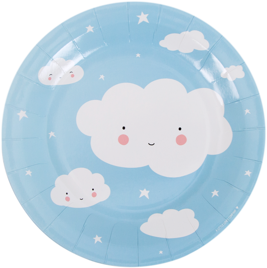 Cute Cloud Paper Plate Design