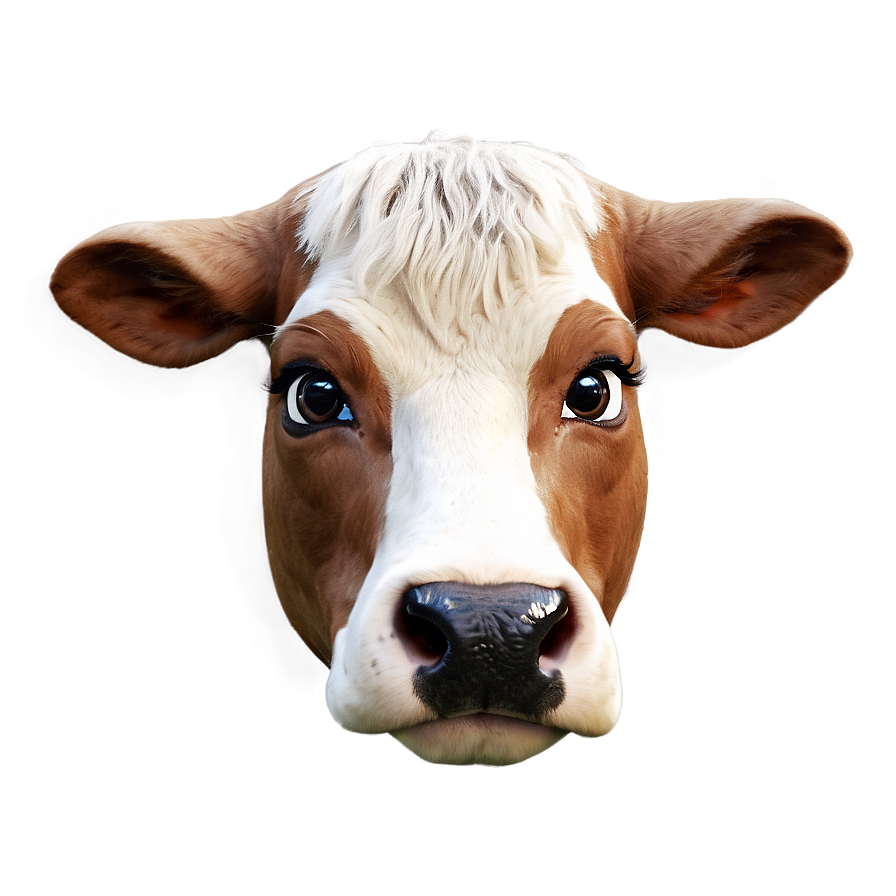 Cute Cow Head Character Png 06212024