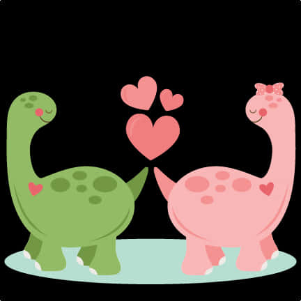 Cute Dinosaur Love Illustration