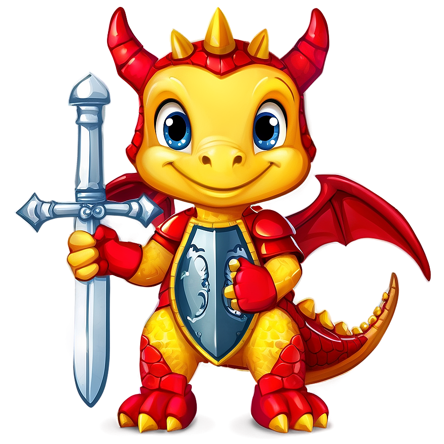 Cute Dragon And Knight Png 06262024