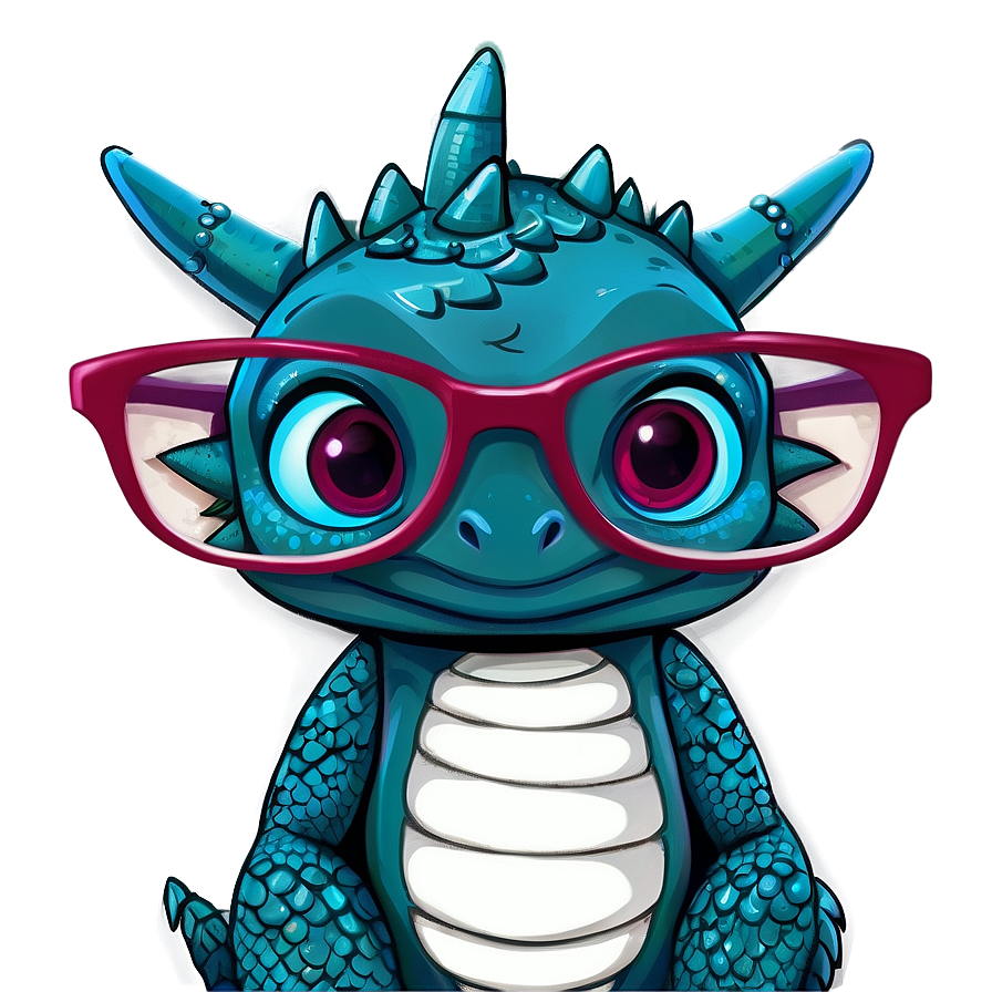 Cute Dragon With Glasses Png 06262024