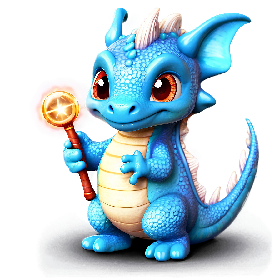 Cute Dragon With Magic Wand Png 06262024