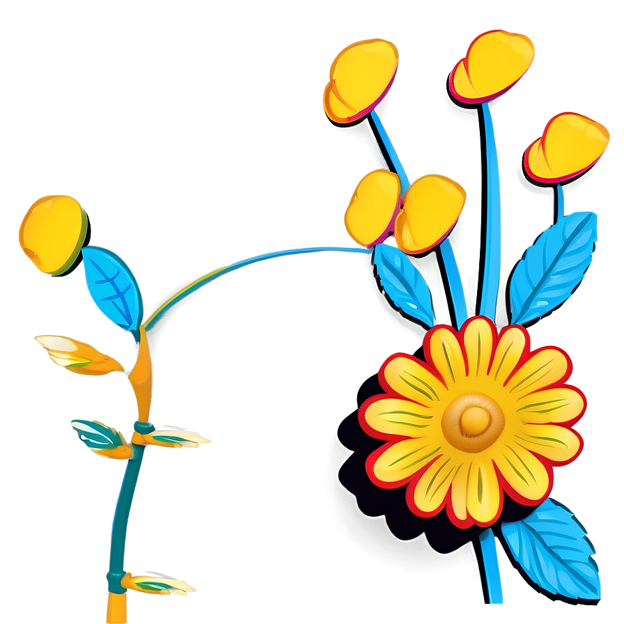 Cute Flower Outline Png 17