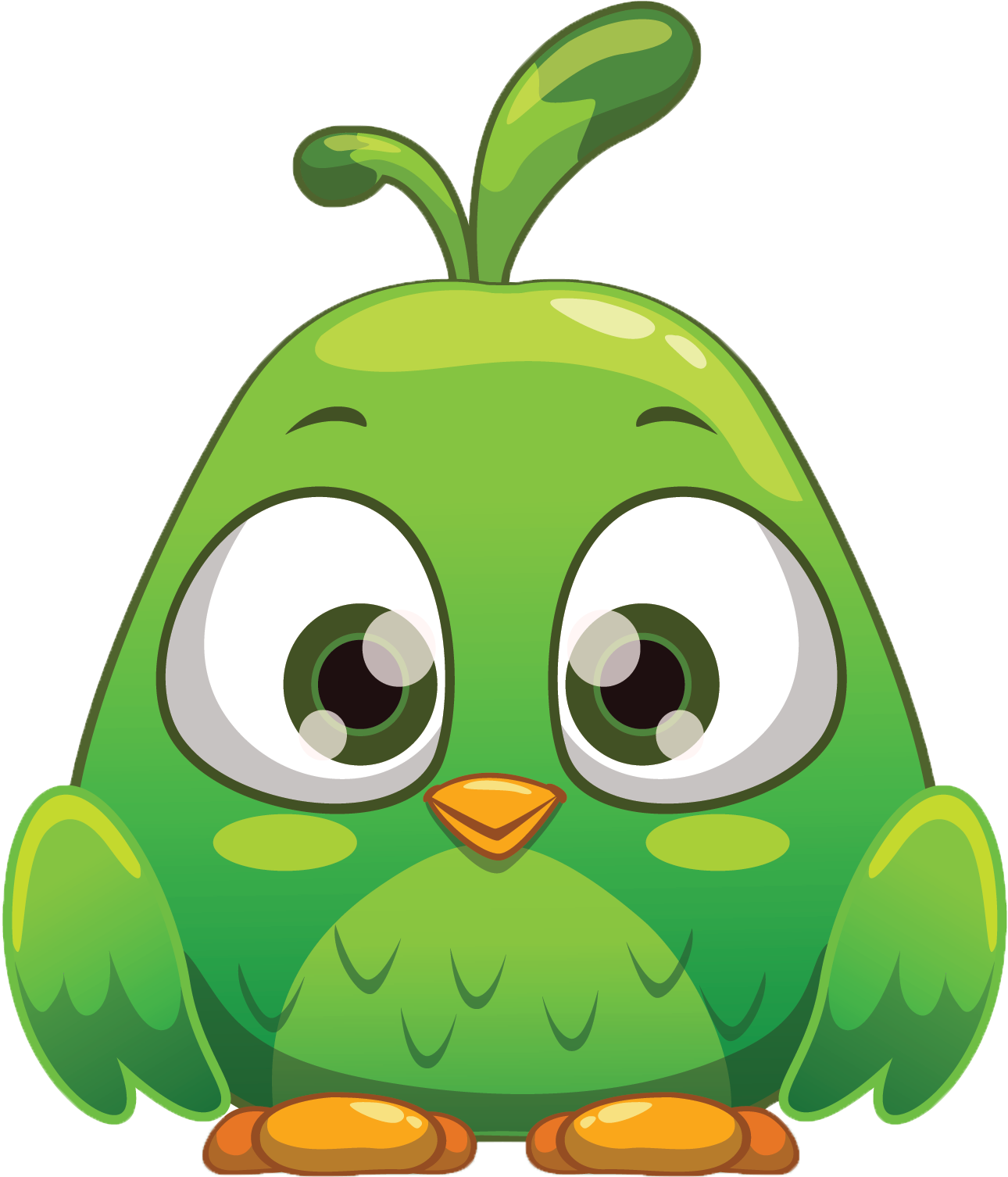 Cute_ Green_ Bird_ Cartoon_ Character