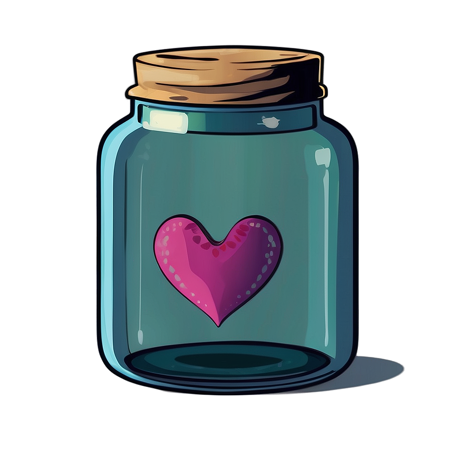 Cute Heart In A Jar Png Wib