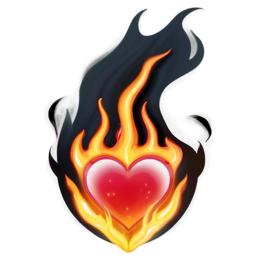 Cute Heart On Fire Png Sqv6