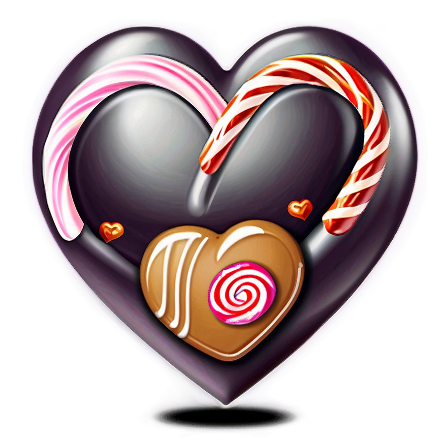 Cute Heart With Candy Png Xmi