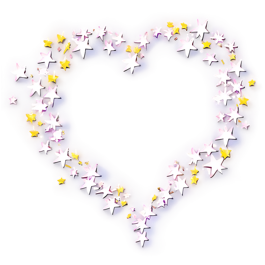 Cute Heart With Stars Png 05232024