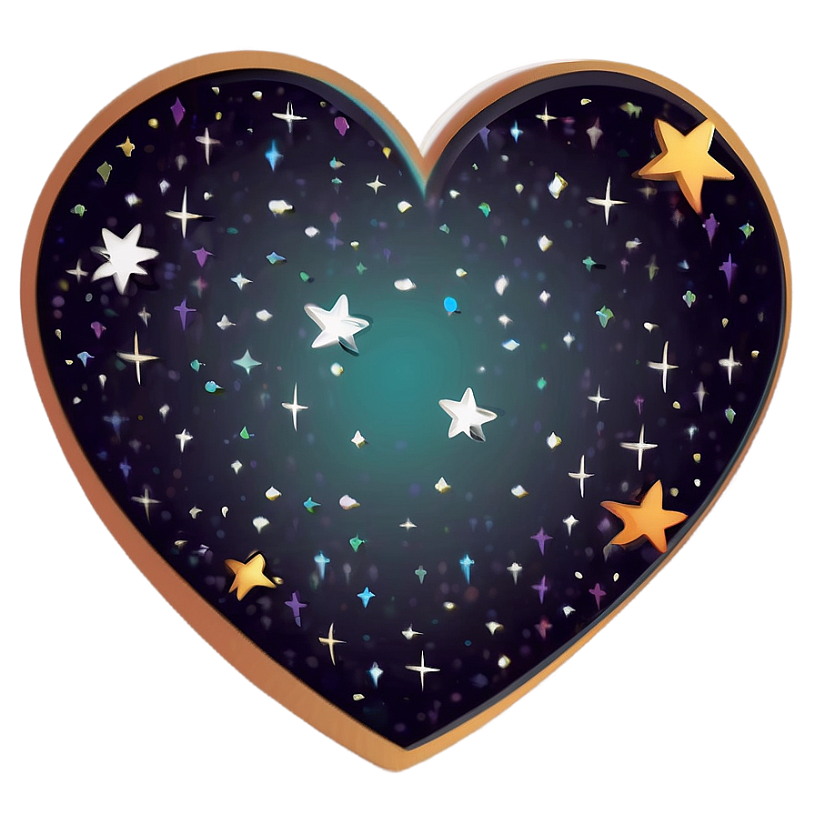 Cute Heart With Stars Png Wao