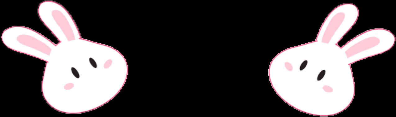 Cute Kawaii Bunny Faces PNG with transparent background