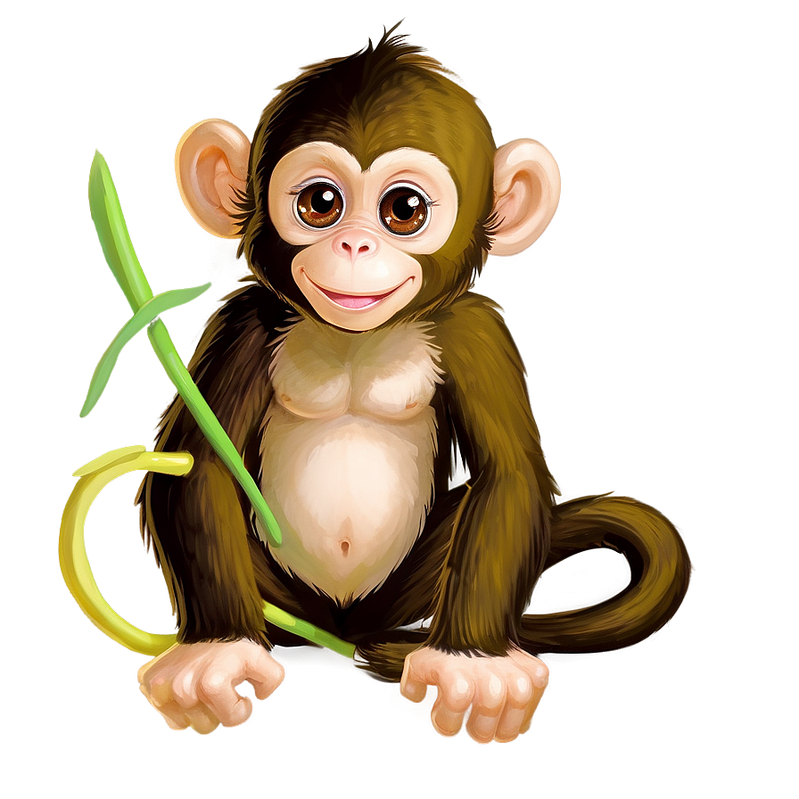 Cute Monkey Character Png Lhq40