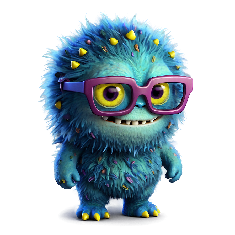 Cute Monster With Glasses Png Huc18