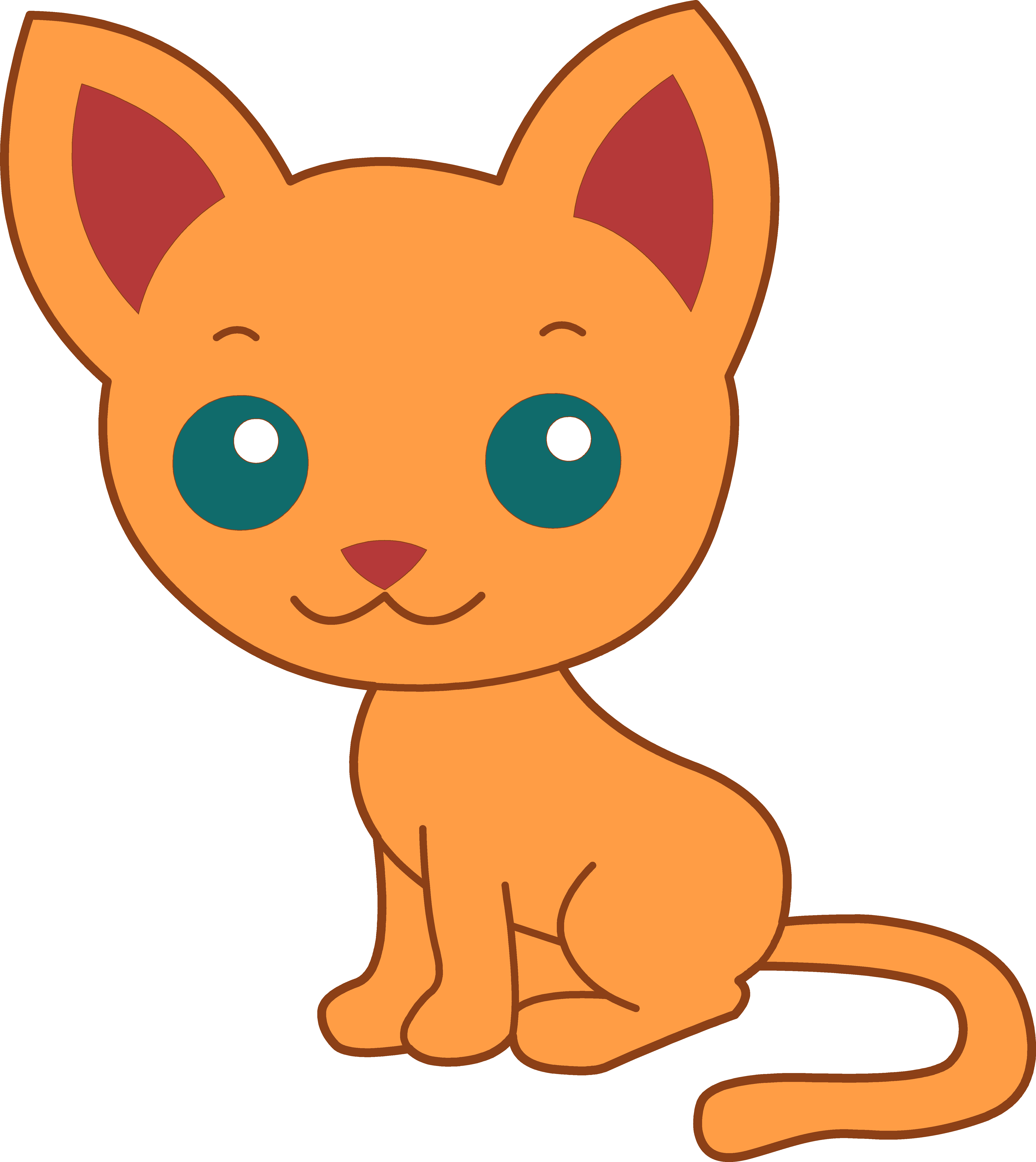 Cute Orange Cartoon Kitten