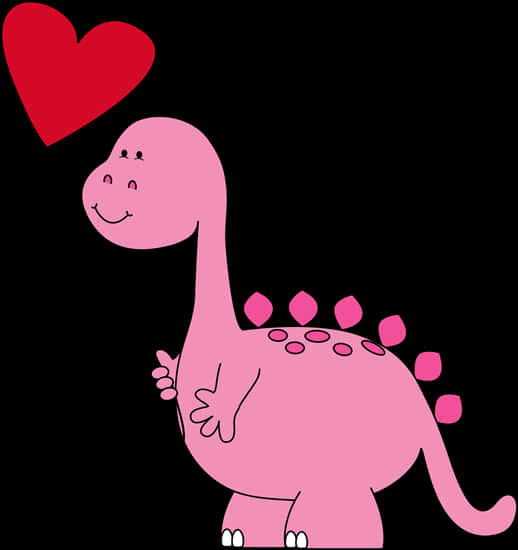 Cute Pink Dinosaur Love