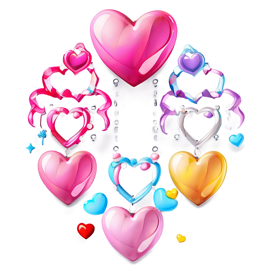 Cute Pink Heart Illustration Png 18