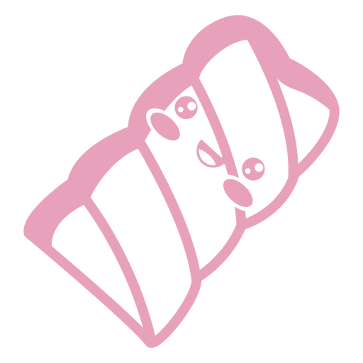 Cute Pink Marshmallow Cartoon PNG with transparent background