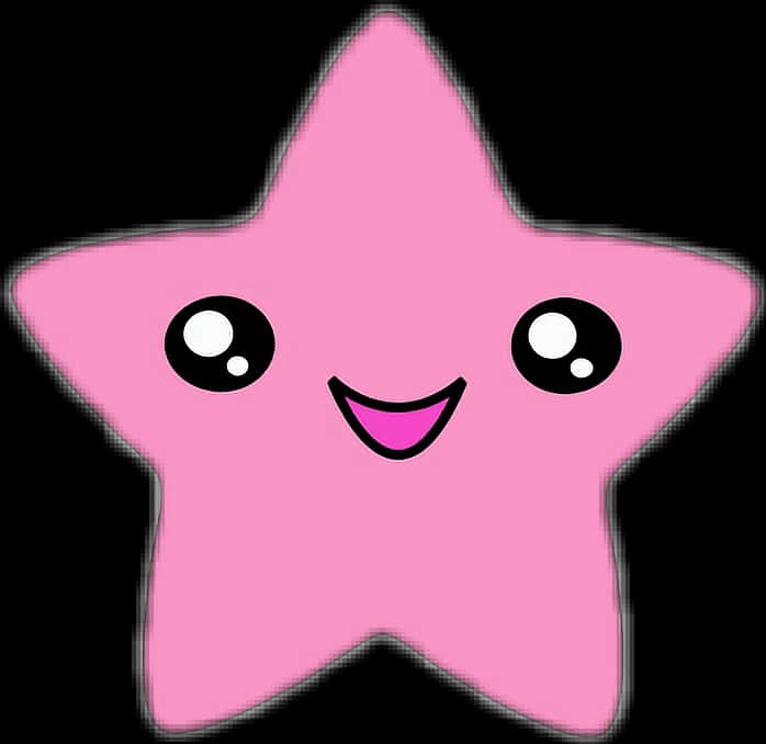 Cute_ Pink_ Star_ Character PNG with transparent background
