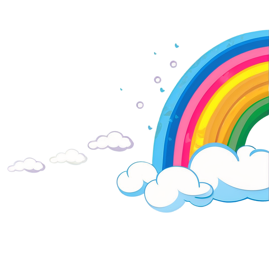 Cute Rainbow With Clouds Clipart Png Wfi