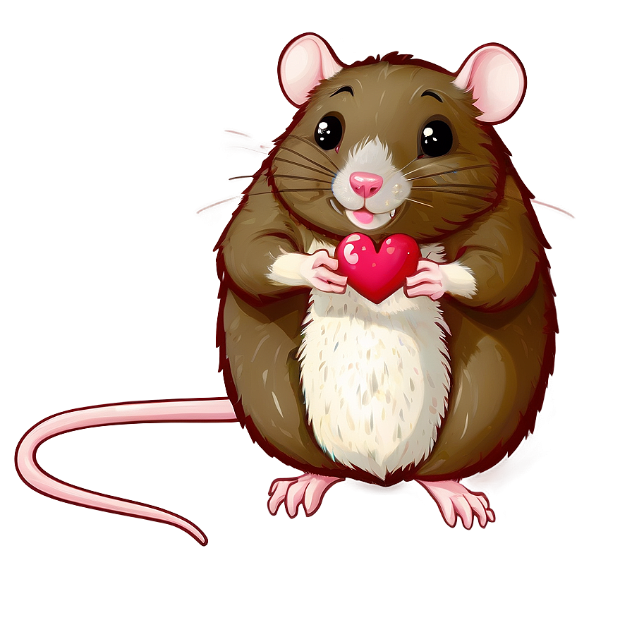 Cute Rat In Love Png 7