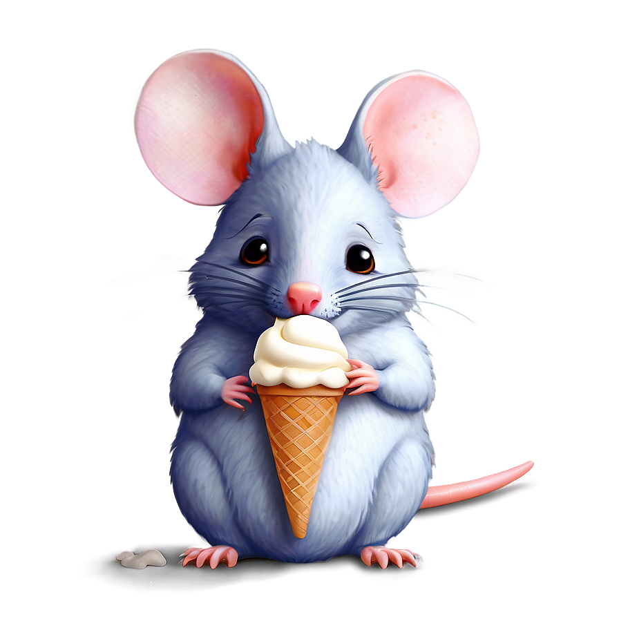 Cute Rat With Ice Cream Png Dir50