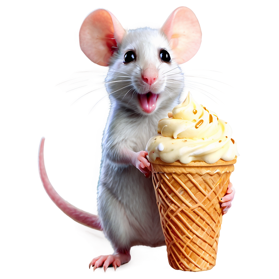 Cute Rat With Ice Cream Png Gtm