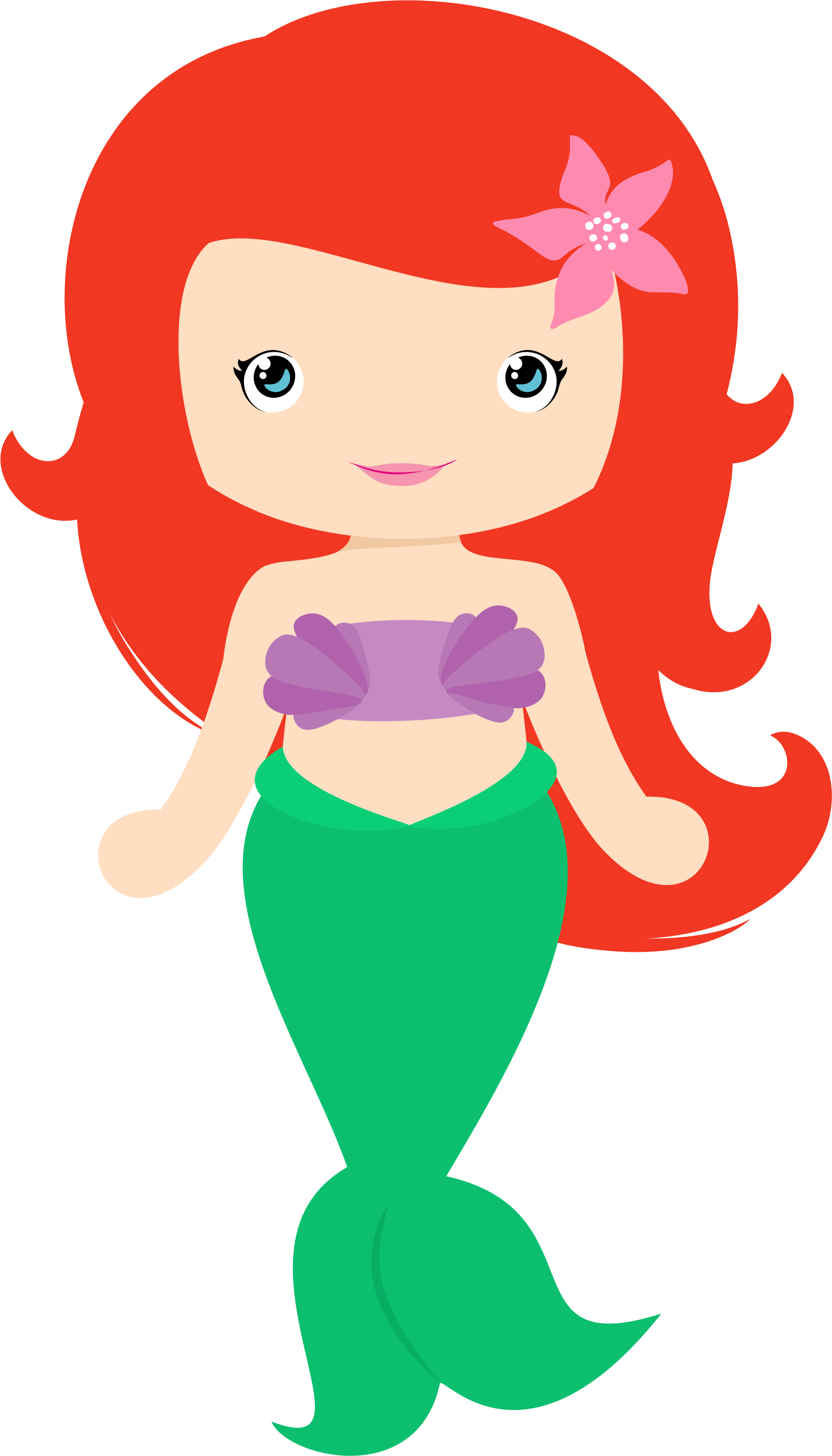 Cute Redheaded Mermaid Clipart