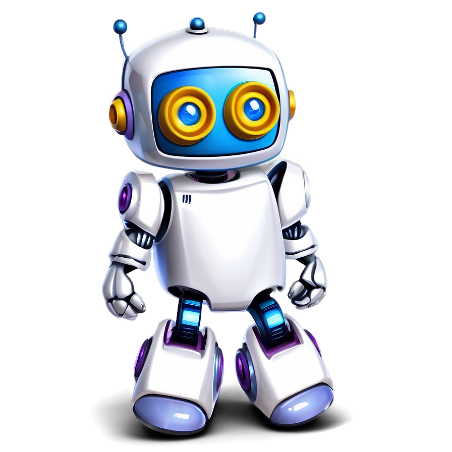 Cute Robot With Flowers Png 06272024