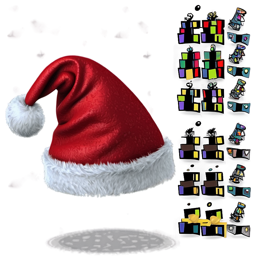 Cute Santa Hat Character PNG 15 PNG image with a transparent background, free high-resolution download
