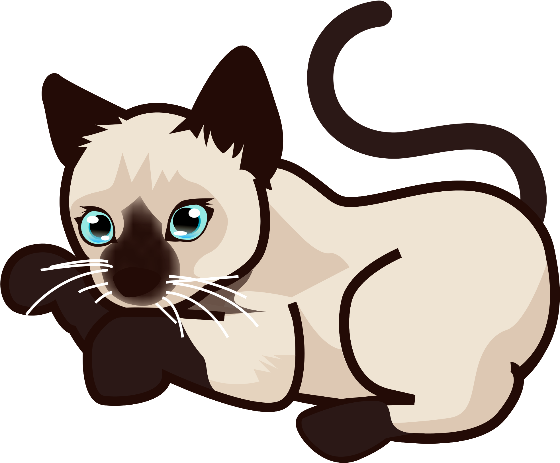 Cute Siamese Cat Cartoon