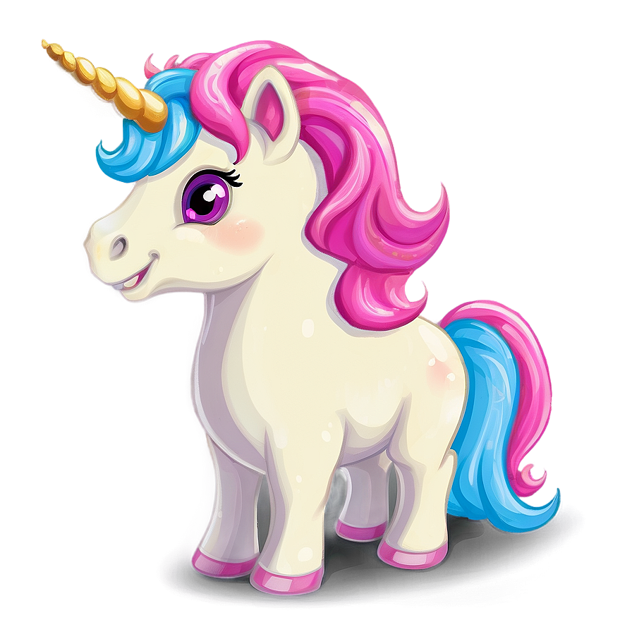 Cute Unicorn Cartoon PNG 05032024 PNG with transparent background