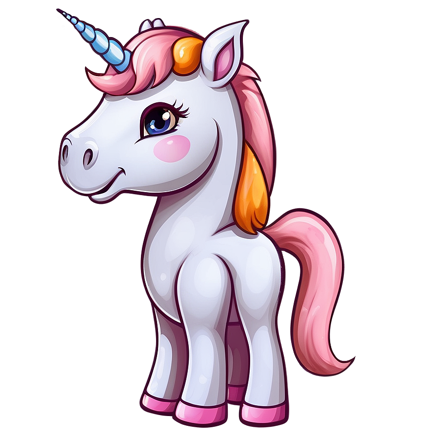 Cute Unicorn Cartoon PNG 05032024 PNG with transparent background