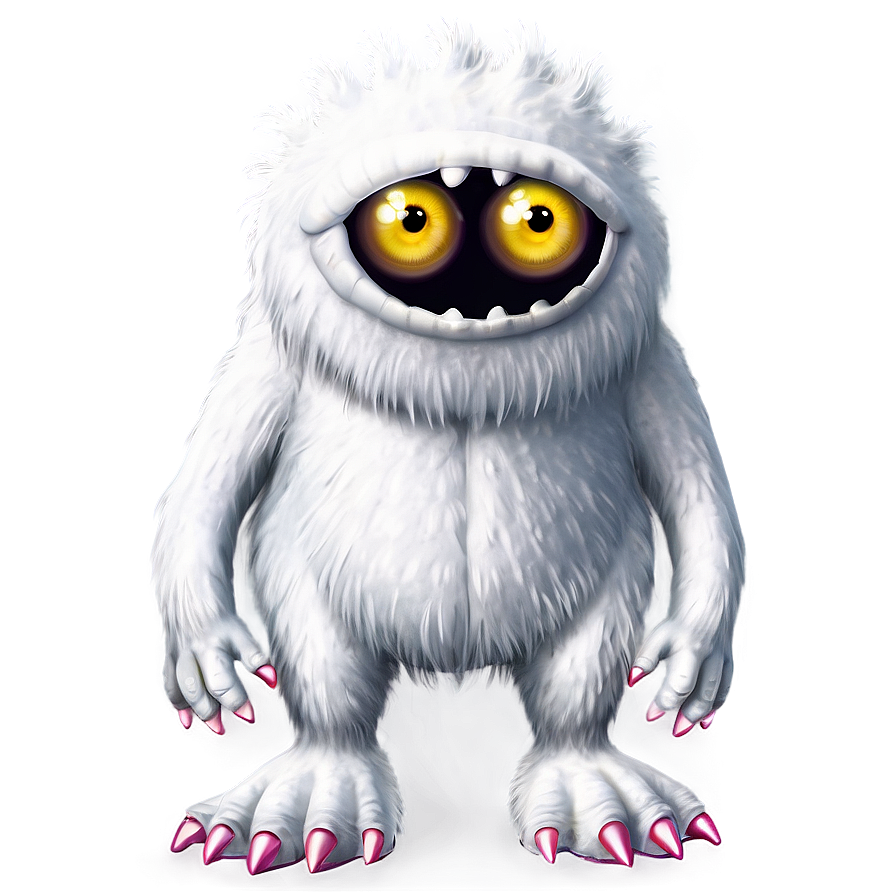 Cute White Monster Illustration Png 06212024