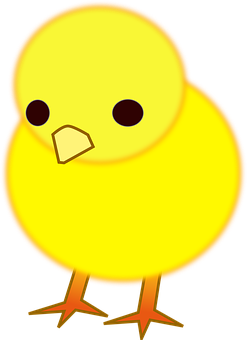 Cute Yellow Cartoon Chick PNG image with a transparent background, free high-resolution download