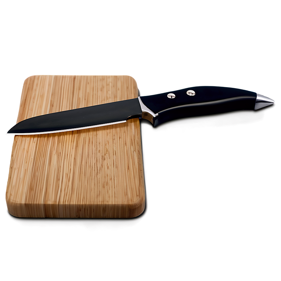 Cutting Board with Knife PNG 06202024 PNG with transparent background