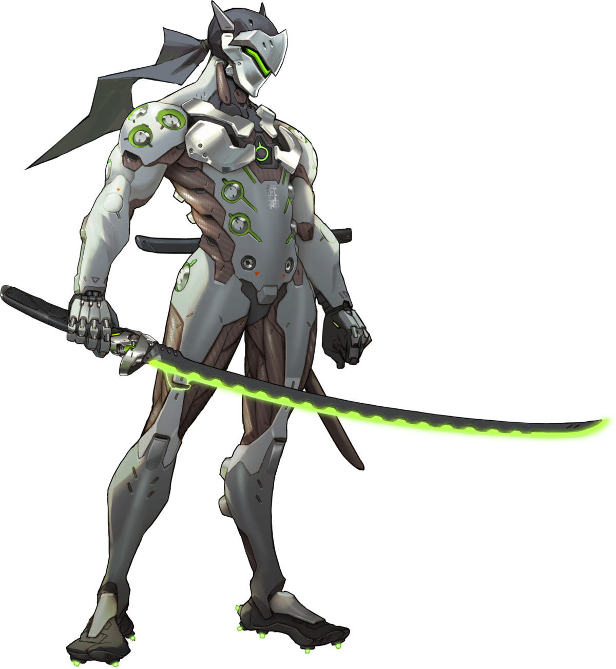 Cybernetic Ninja Genjiwith Green Sword