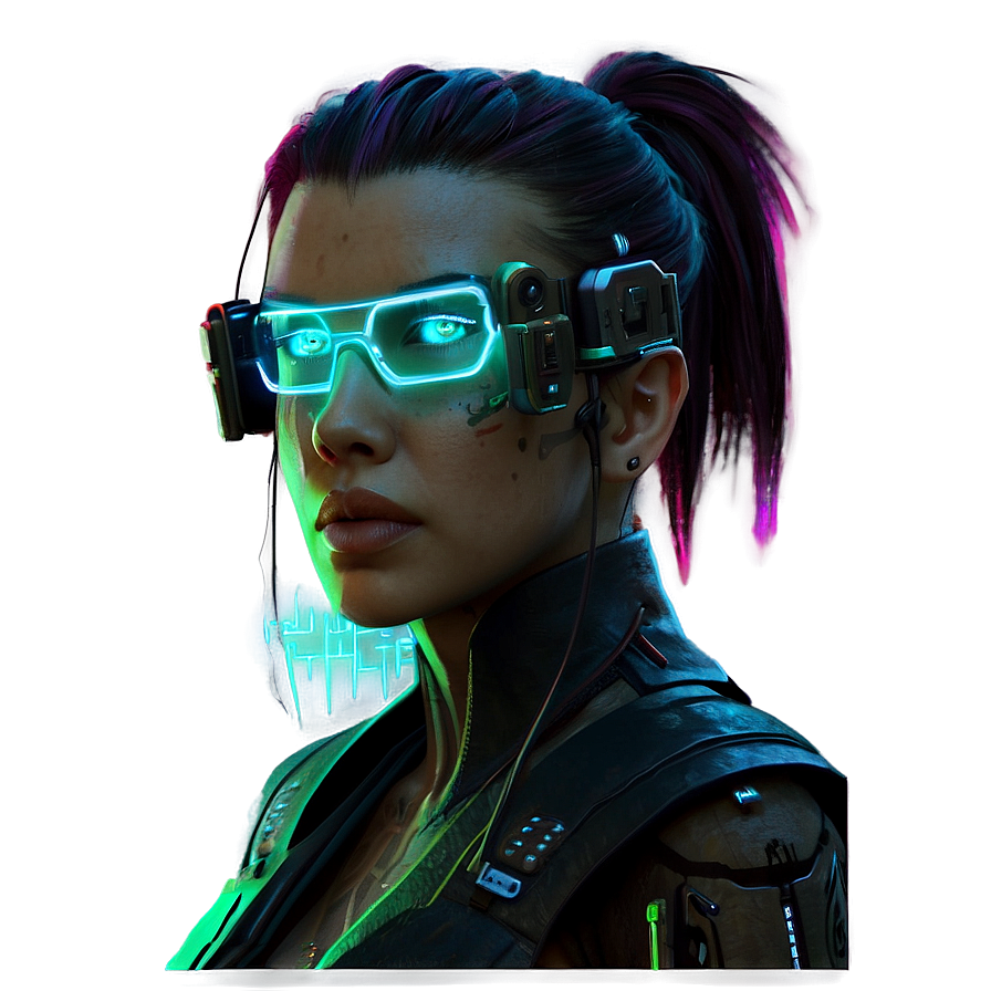 Cyberpunk Game Character Neon Png Sps64