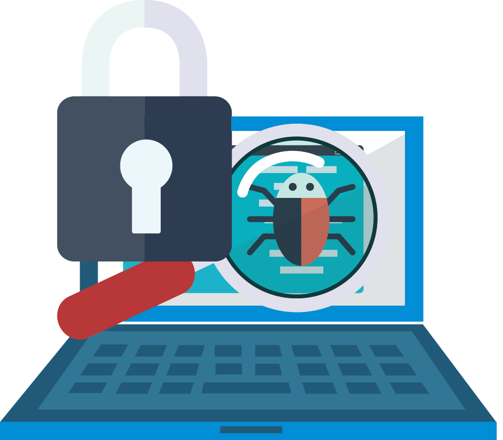 Cybersecurity Concept Laptopand Lock PNG with transparent background