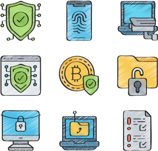 Cybersecurity Icons Set