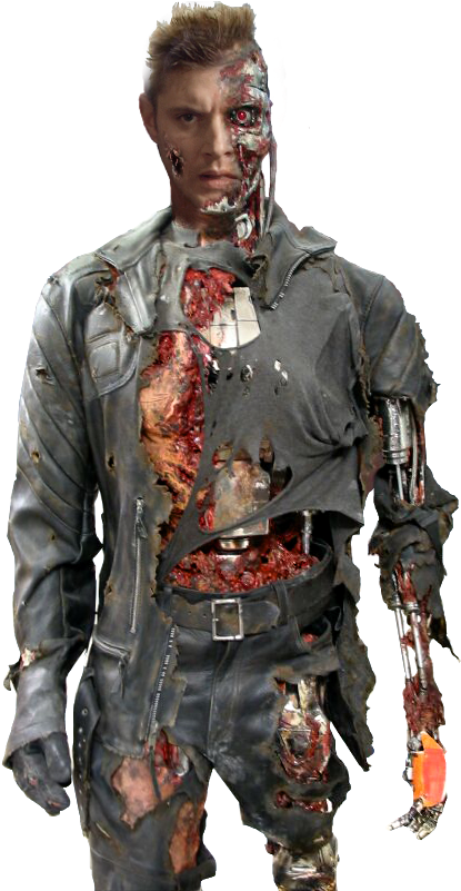 Cyborg Zombie Special Effects Makeup PNG with transparent background