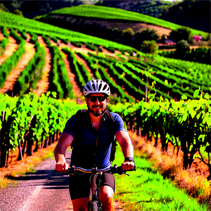 Cycling Through Vineyards PNG hjg81 PNG with transparent background