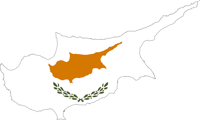 Cyprus Map Outlinewith Flag