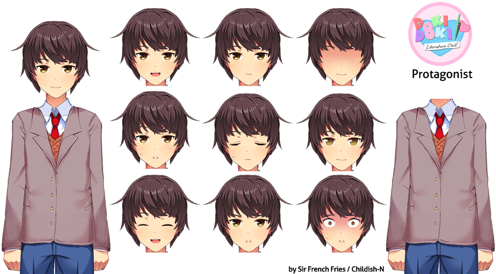 Doki Doki Literature Club Mc, HD Png Download PNG with transparent background