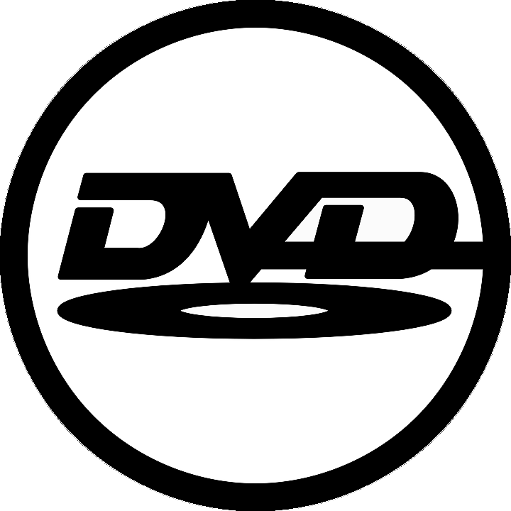 D V D Logo Blackand White PNG with transparent background