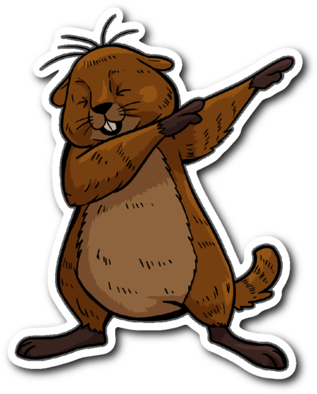 Dabbing Groundhog Cartoon