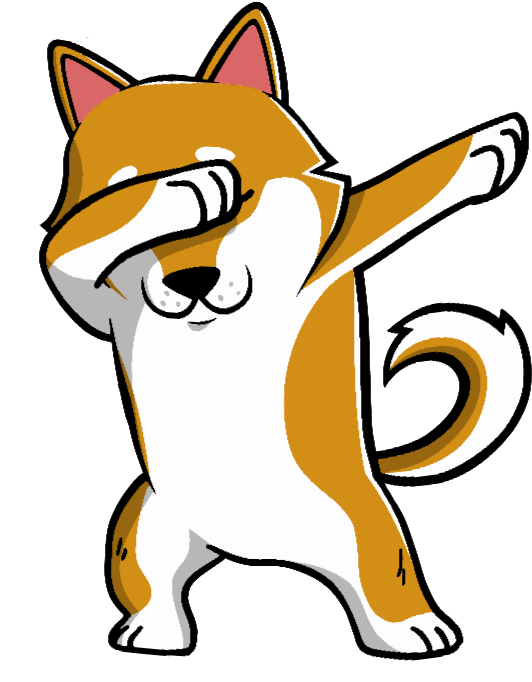 Dabbing Shiba Inu Cartoon