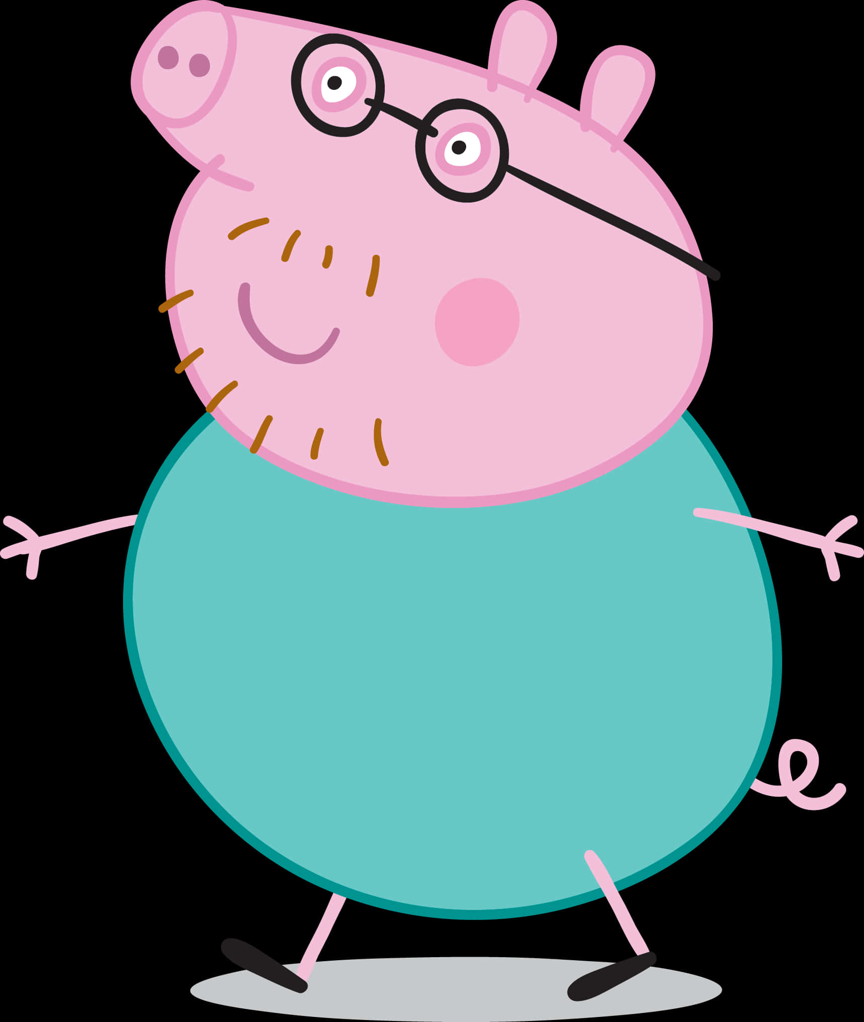 Daddy_ Pig_ Peppa_ Pig_ Character PNG with transparent background